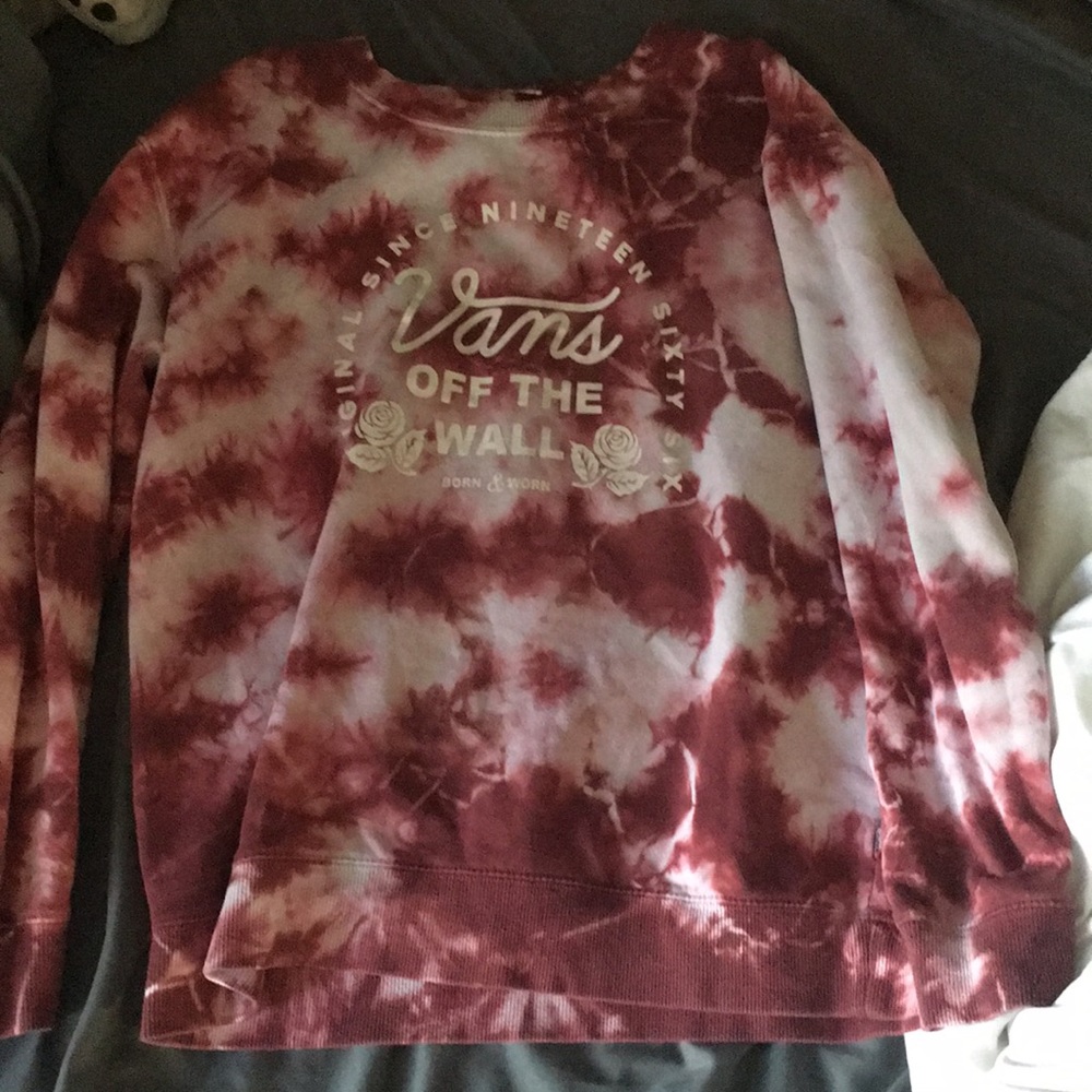 Pink long sleeve vans sweater